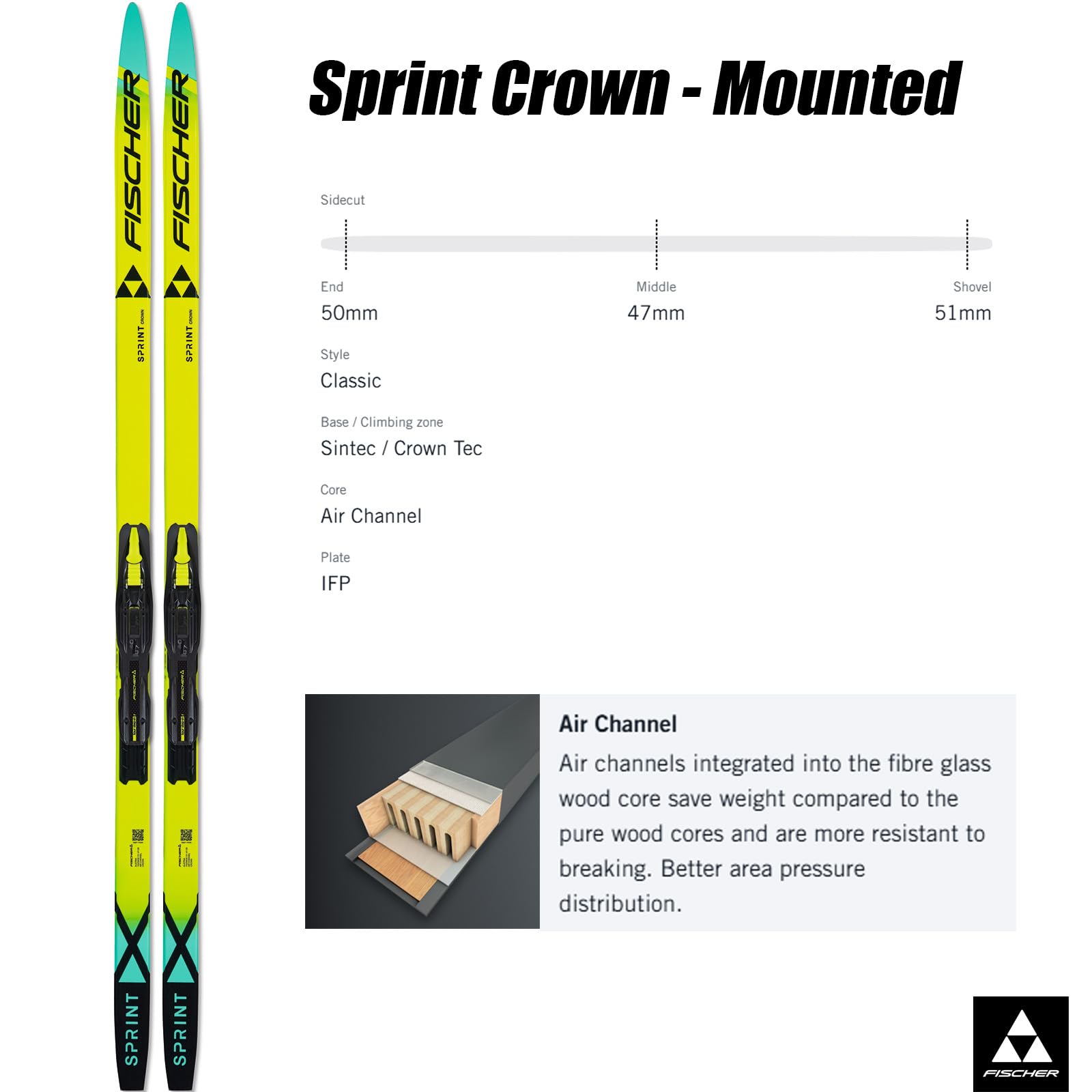 Amazon.com : FISCHER Unisex Sprint Crown Mounted Skis | Durable